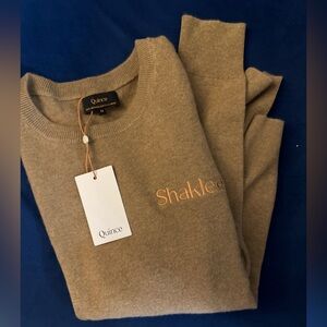 Quince Shaklee Beige Knit Pullover Sweater
